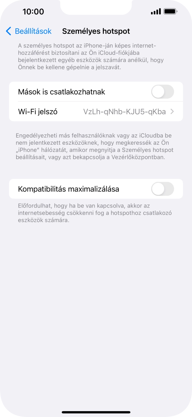 Kattints a Wi-Fi jelszó mezőre, és írd be a kívánt jelszót.