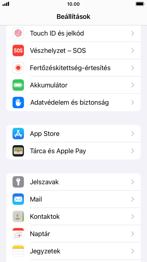 Válaszd a Mail lehetőséget.