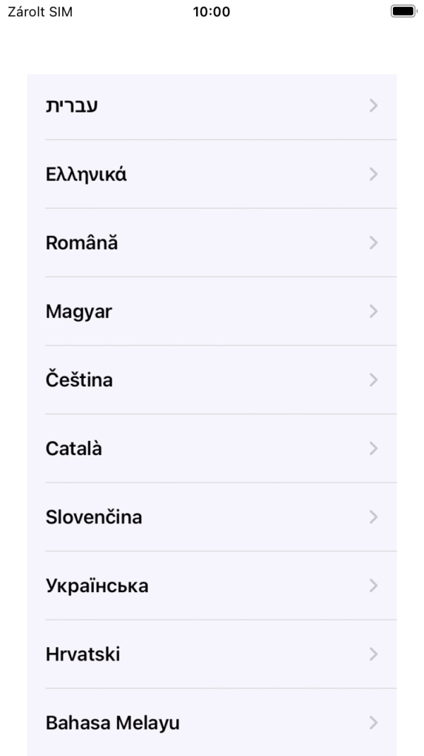 Válaszd ki a kívánt nyelvet.