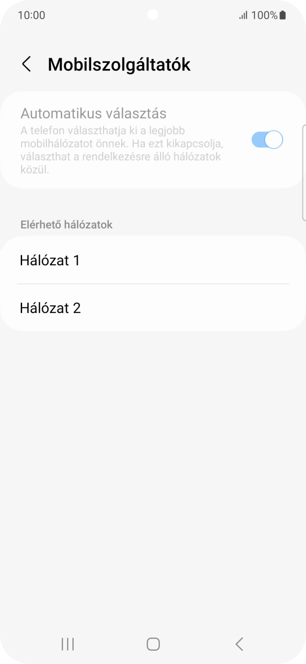 Válaszd ki a kívánt hálózatot.