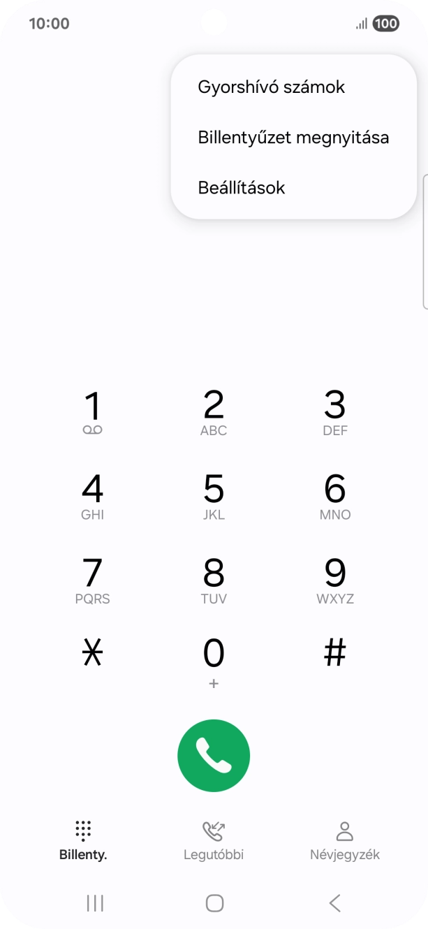 Válaszd a Beállítások lehetőséget.