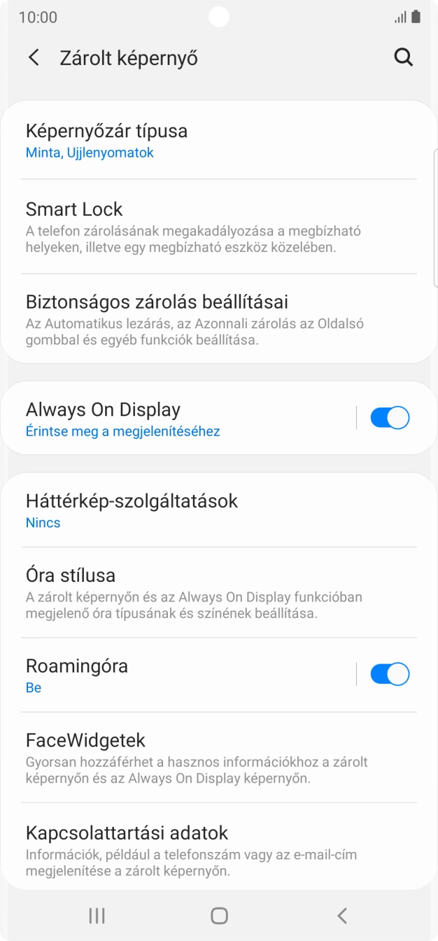Válaszd a Képernyőzár típusa lehetőséget, és írd be a jelenlegi képernyőzárkódot.