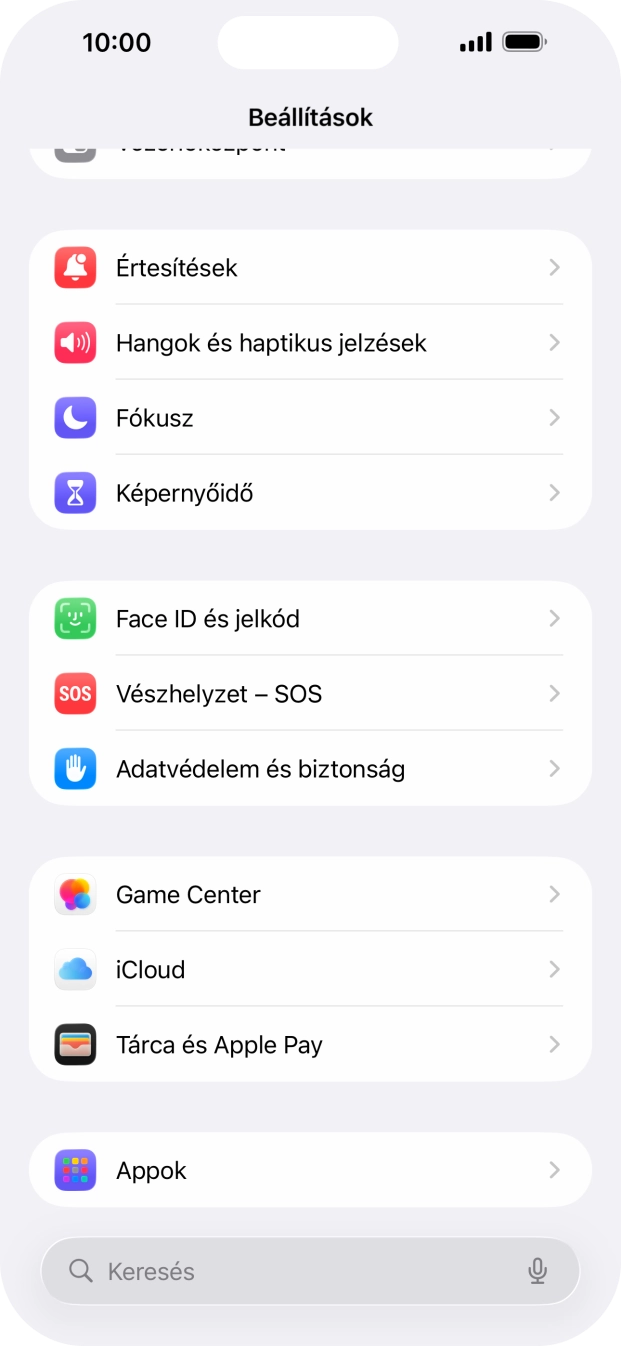 Válaszd az Appok lehetőséget.