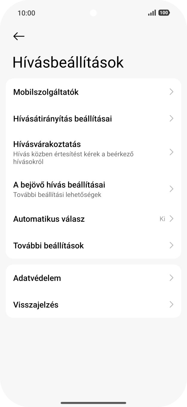 Válaszd a Hívásvárakoztatás lehetőséget. Válaszd a Hívásvárakoztatás lehetőséget.