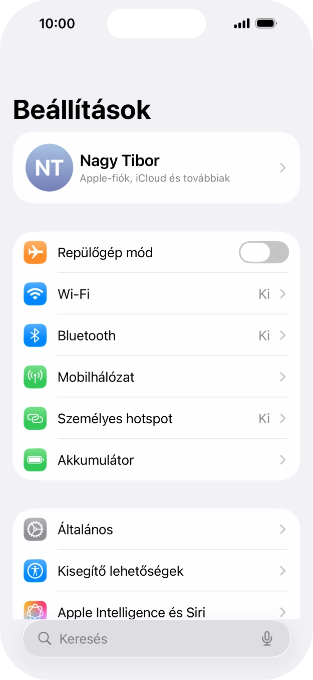 Válaszd a Mobihálózat lehetőséget. Válaszd a Mobihálózat lehetőséget.