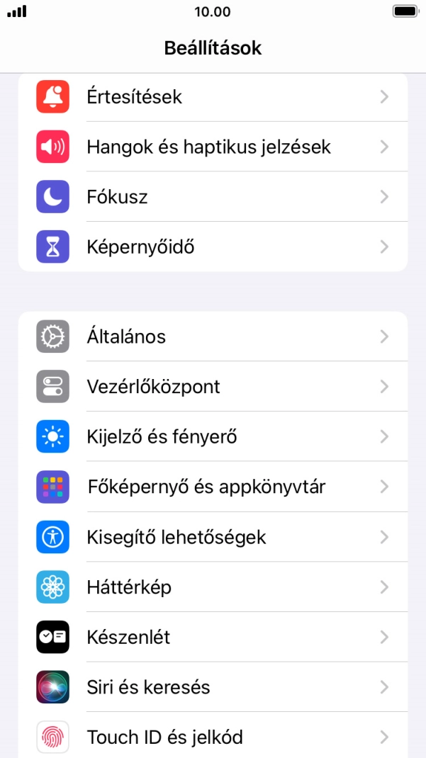 Válaszd az Általános lehetőséget.