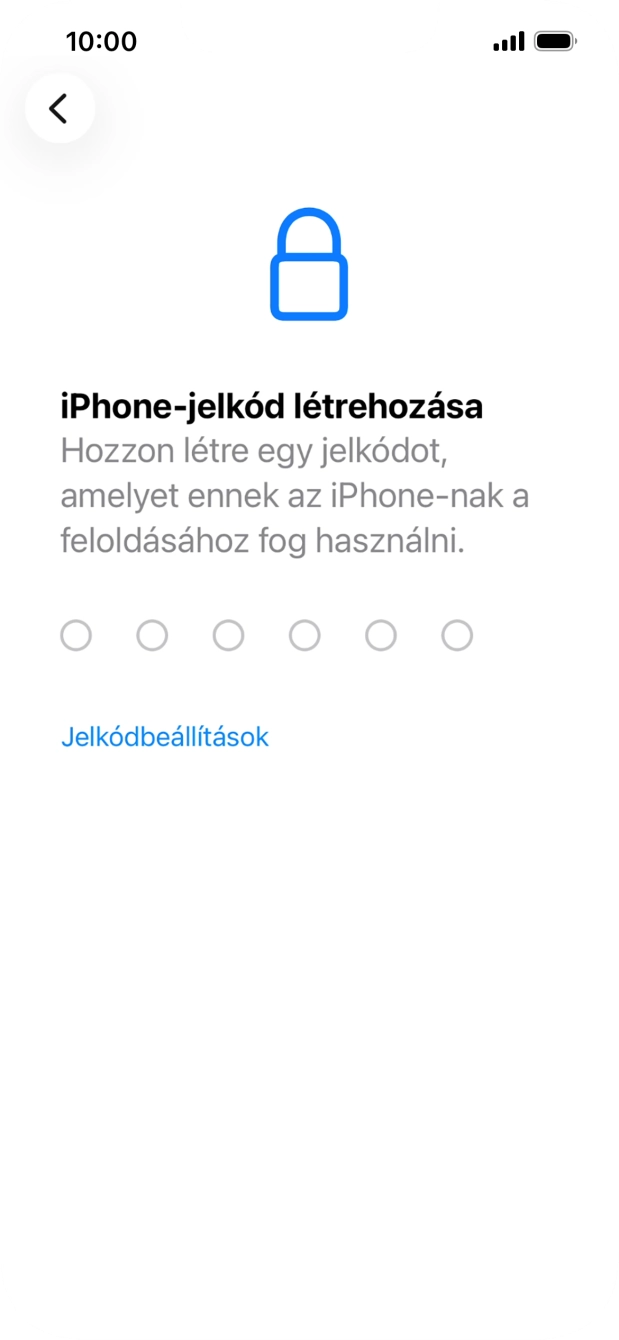 Válaszd a Jelkódbeállítások lehetőséget. Válaszd a Jelkódbeállítások lehetőséget.