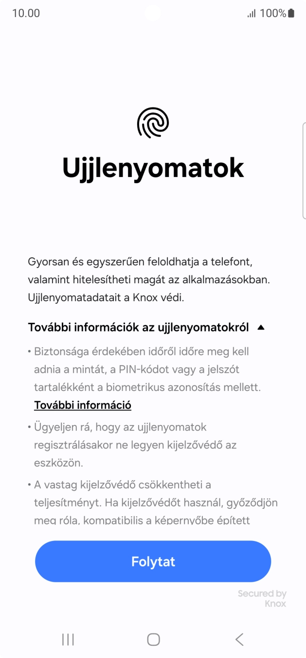 Válaszd a Folytat lehetőséget.