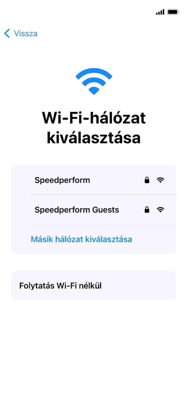 Válaszd ki a kívánt Wi-Fi hálózatot.