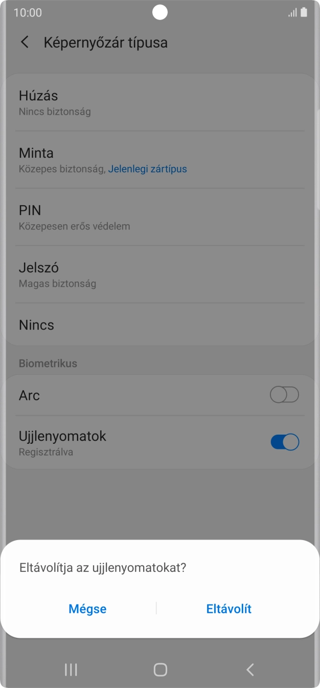 Válaszd az Eltávolít lehetőséget.