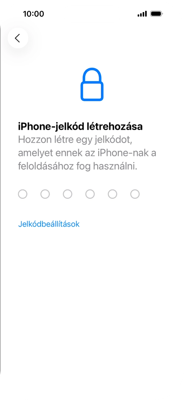 Válaszd a Jelkódbeállítások lehetőséget. Válaszd a Jelkódbeállítások lehetőséget.