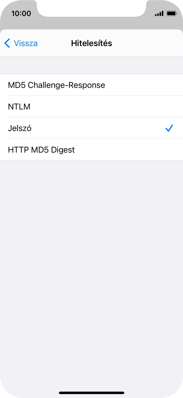 Válaszd a Jelszó lehetőséget.