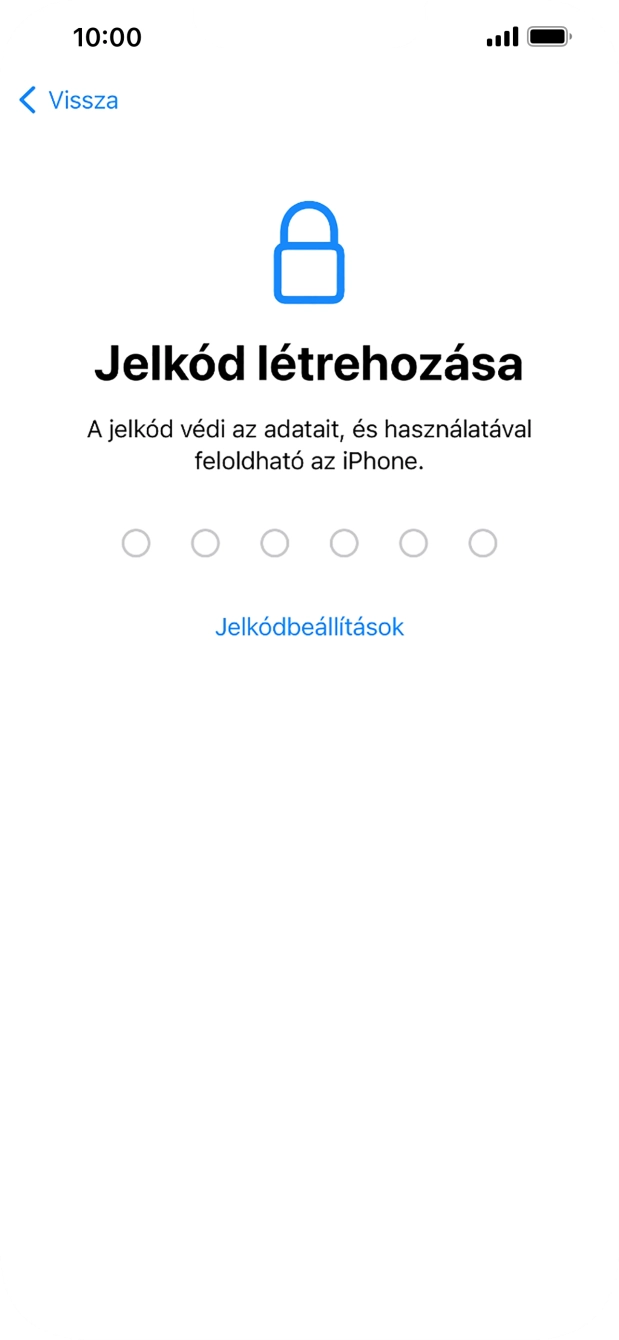 Válaszd a Jelkódbeállítások lehetőséget. Válaszd a Jelkódbeállítások lehetőséget.