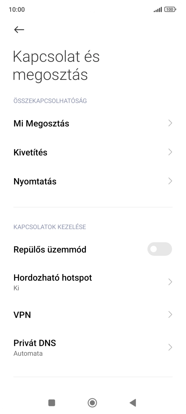 Válaszd a Hordozható hotspot lehetőséget.