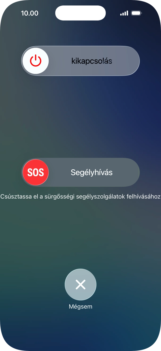 Kattints a kikapcsolás ikonra, és húzd az ikont jobbra.