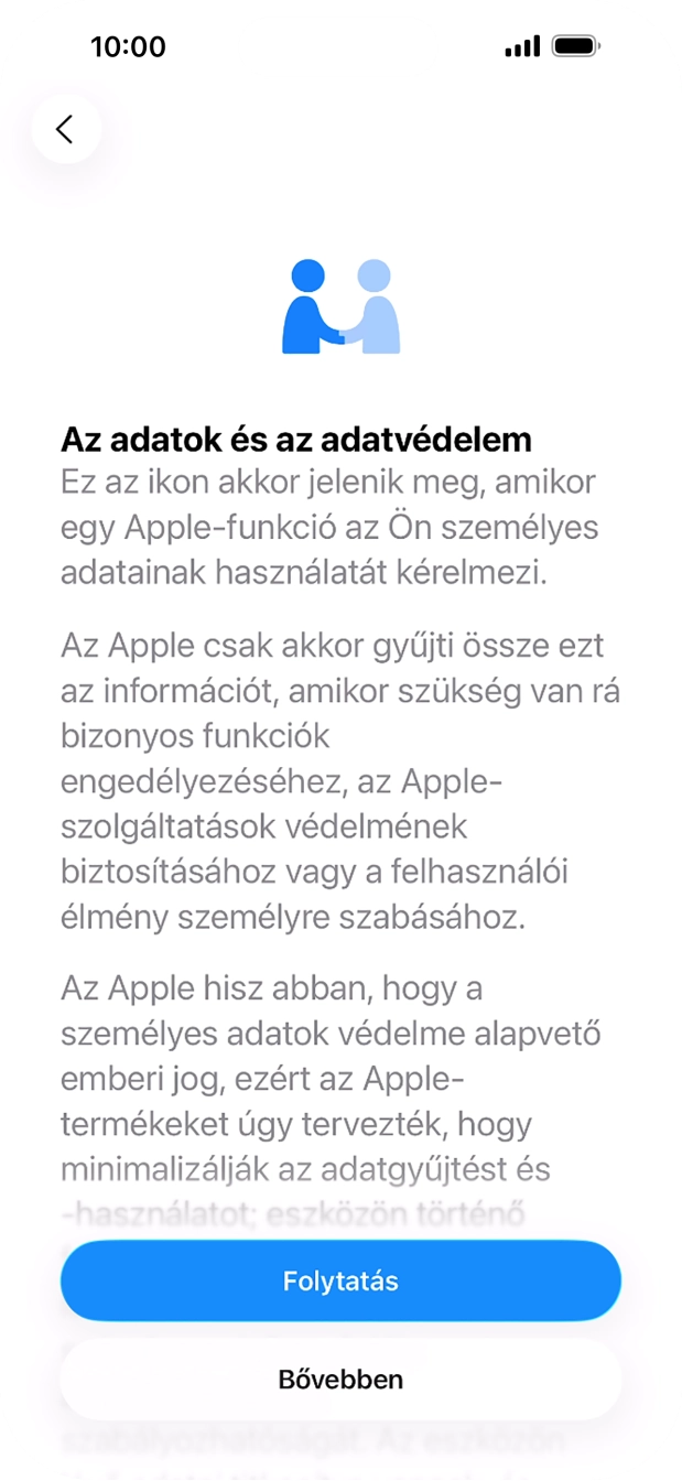 Válaszd a Folytatás lehetőséget.