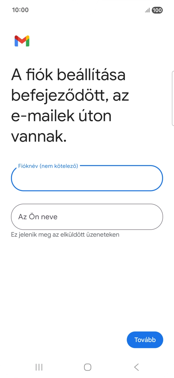 Kattints Az Ön neve mezőre, és írd be a kívánt küldőnevet.