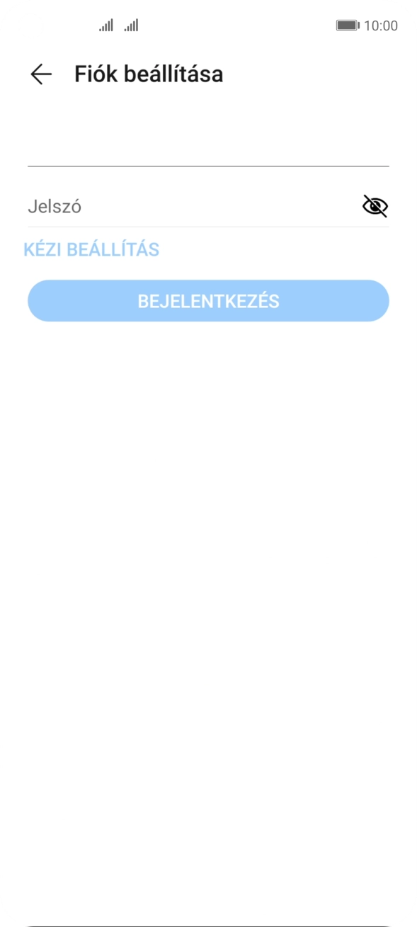 Kattints a Jelszó mezőre, és írd be az e-mail-fiókodhoz tartozó jelszót. Kattints a Jelszó mezőre, és írd be az e-mail-fiókodhoz tartozó jelszót.