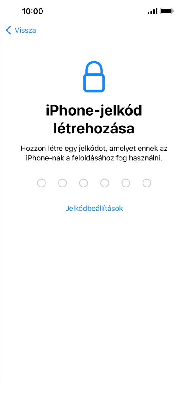 Válaszd a Jelkódbeállítások lehetőséget. Válaszd a Jelkódbeállítások lehetőséget.