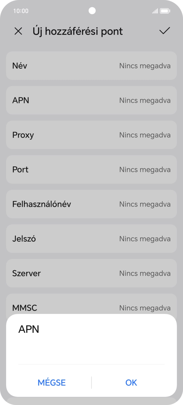 Amennyiben előfizetésed van, írd be azt, hogy mms, és válaszd az OK lehetőséget.