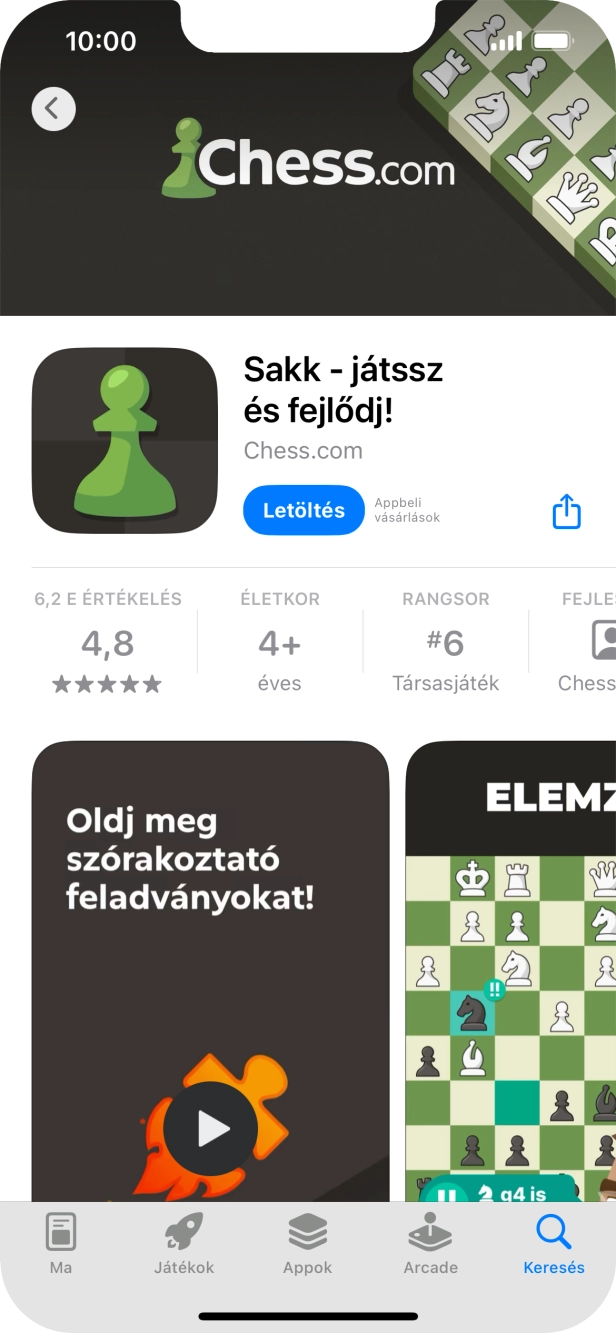 Válaszd a Letöltés lehetőséget, és kövesd a képernyőn megjelenő utasításokat az alkalmazás telepítéséhez. Válaszd a Letöltés lehetőséget, és kövesd a képernyőn megjelenő utasításokat az alkalmazás telepítéséhez.
