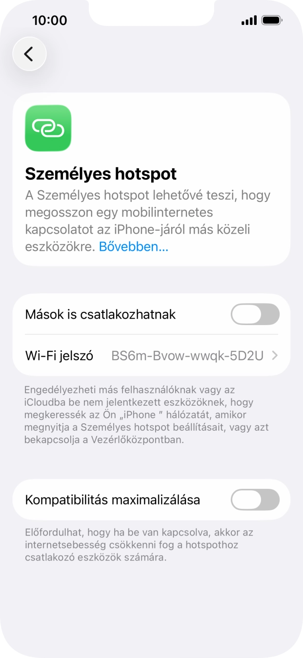 Kattints a Wi-Fi jelszó mezőre, és írd be a kívánt jelszót.