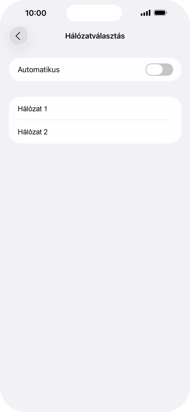 Ha kikapcsolod a funkciót, válaszd a kívánt hálózatot.