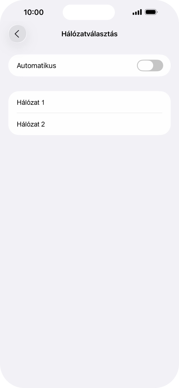 Ha kikapcsolod a funkciót, válaszd a kívánt hálózatot.