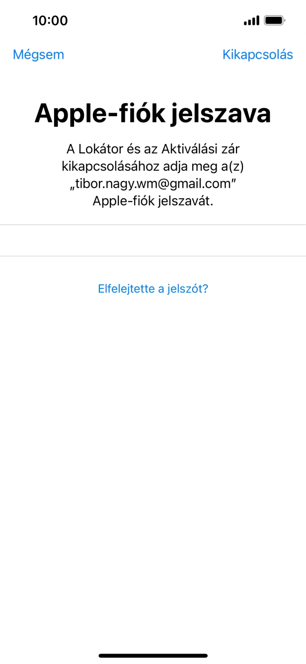Írd be az Apple ID-dhoz tartózó jelszót, és válaszd a Kikapcsolás lehetőséget. Várj egy kicsit, amíg a telefon visszaállítja a gyári beállításokat. A telefon konfigurálásához és ahhoz, hogy üzemkész állapotba hozd, kövesd a képernyőn megjelenő utasításokat.