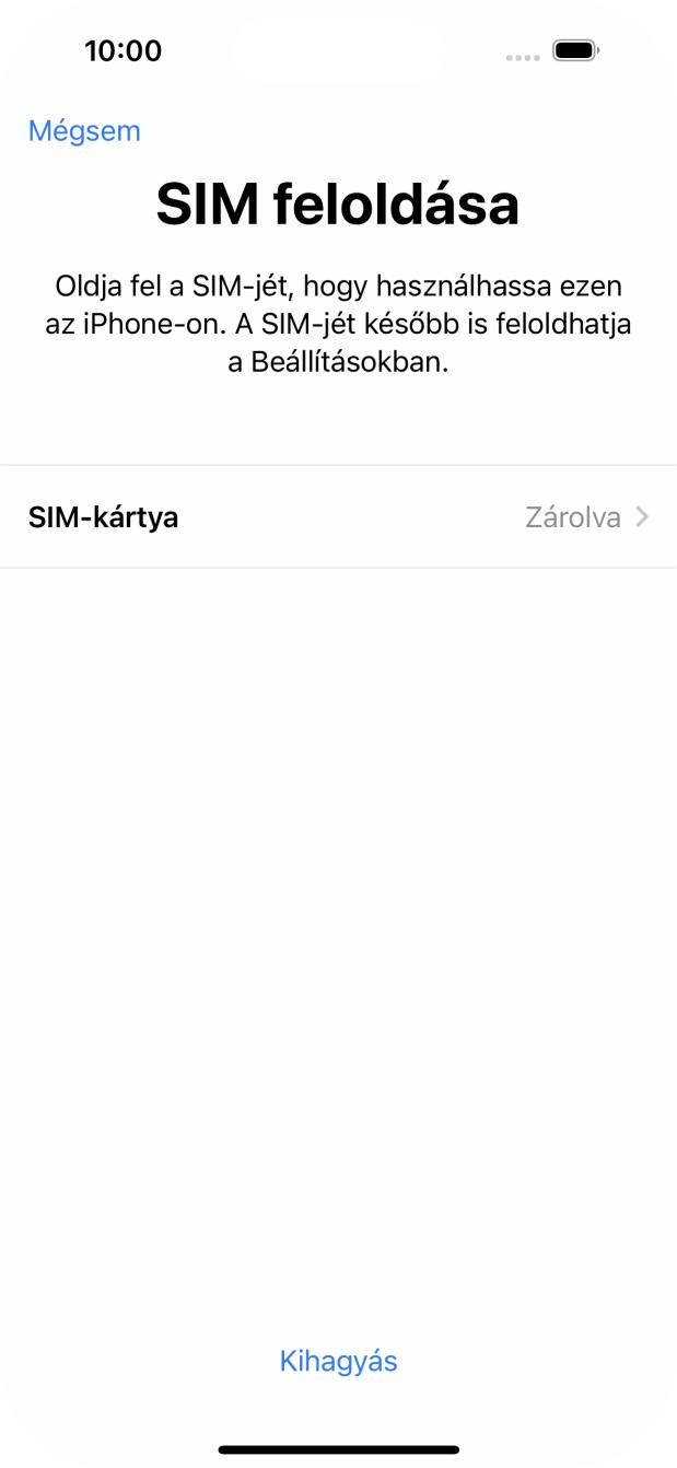 Válaszd a SIM-kártya lehetőséget. Válaszd a SIM-kártya lehetőséget.