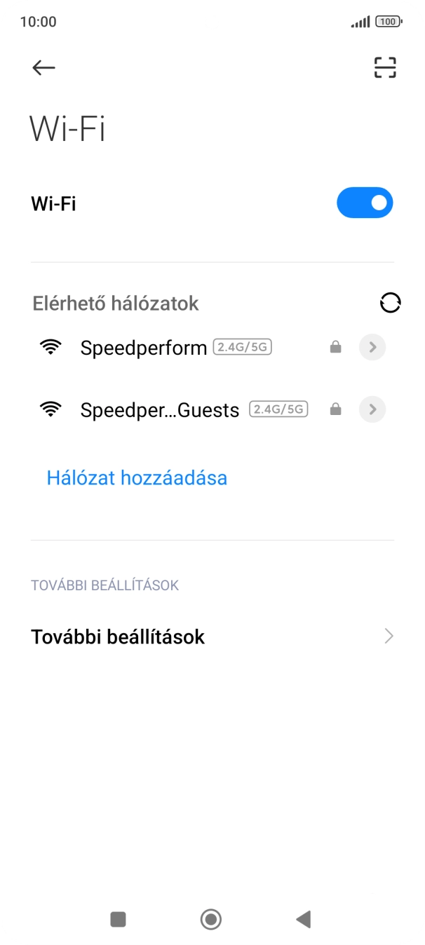 Válaszd ki a kívánt Wi-Fi hálózatot. Válaszd ki a kívánt Wi-Fi hálózatot.
