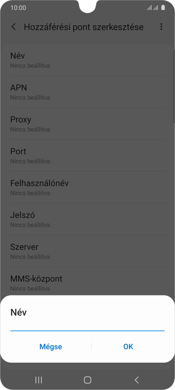 Írd be azt, hogy One Internet, és válaszd az OK lehetőséget.