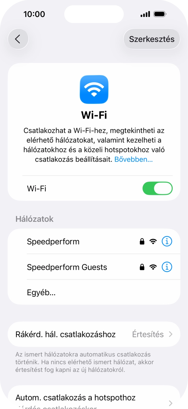 Kattints a kívánt Wi-Fi hálózatra, és írd be a Wi-Fi hálózathoz tartózó jelszót. Kattints a kívánt Wi-Fi hálózatra, és írd be a Wi-Fi hálózathoz tartózó jelszót.