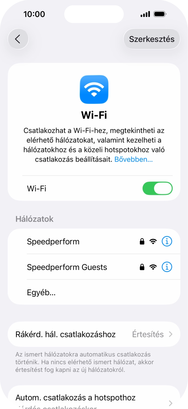 Kattints a kívánt Wi-Fi hálózatra, és írd be a Wi-Fi hálózathoz tartózó jelszót. Kattints a kívánt Wi-Fi hálózatra, és írd be a Wi-Fi hálózathoz tartózó jelszót.