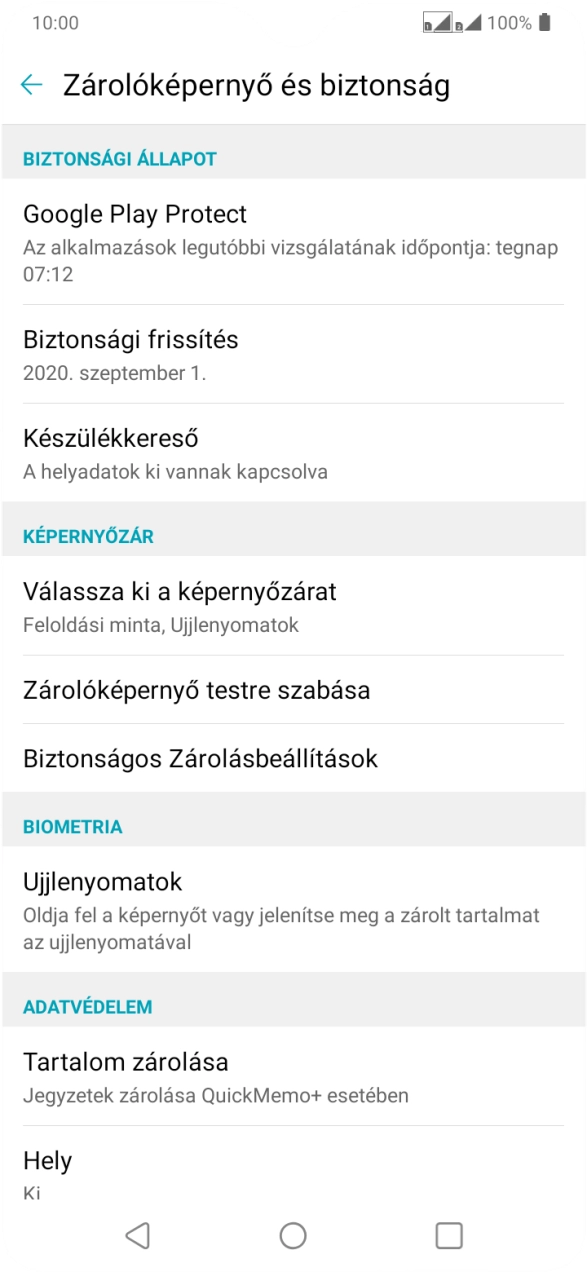 Válaszd a Válassza ki a képernyőzárat lehetőséget, és írd be az extra képernyőzárkódot, amit korábban már beállítottál.