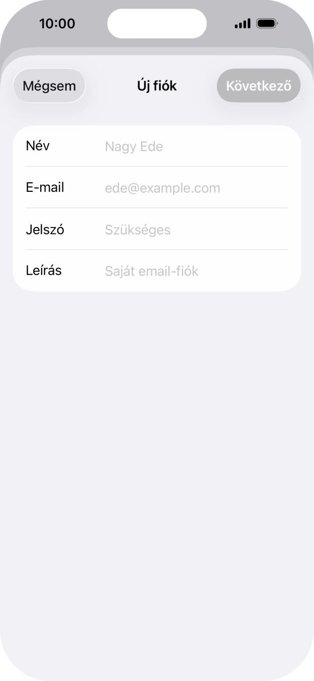 Kattints a Név mezőre, és írd be a kívánt küldőnevet.