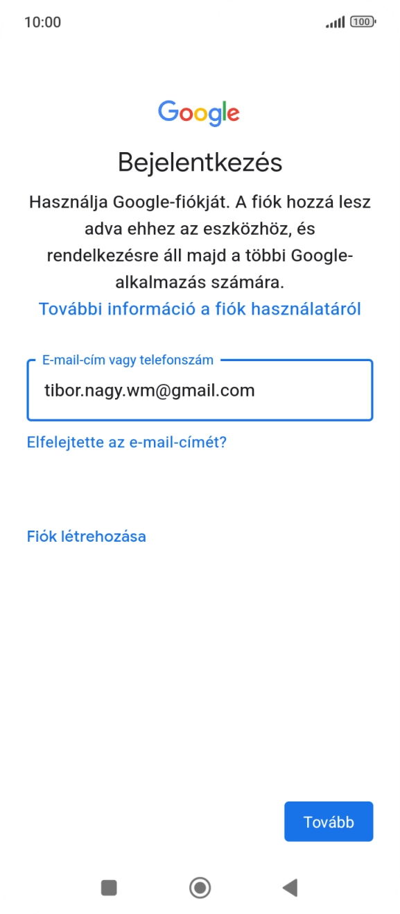 Válaszd a Tovább lehetőséget.