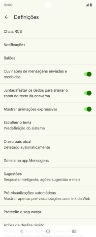 Prima Gemini na app Mensagens.