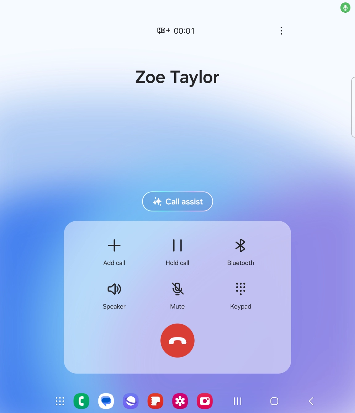 Press Call assist during a call.