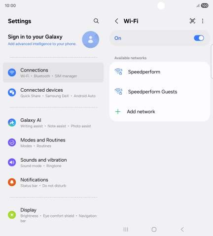 Press the required WiFi network.