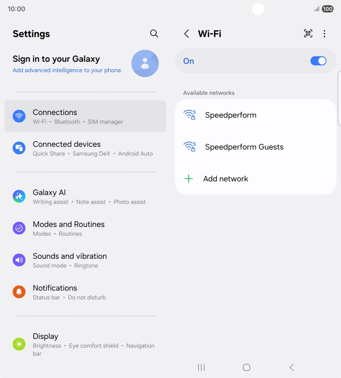 Press the required WiFi network.
