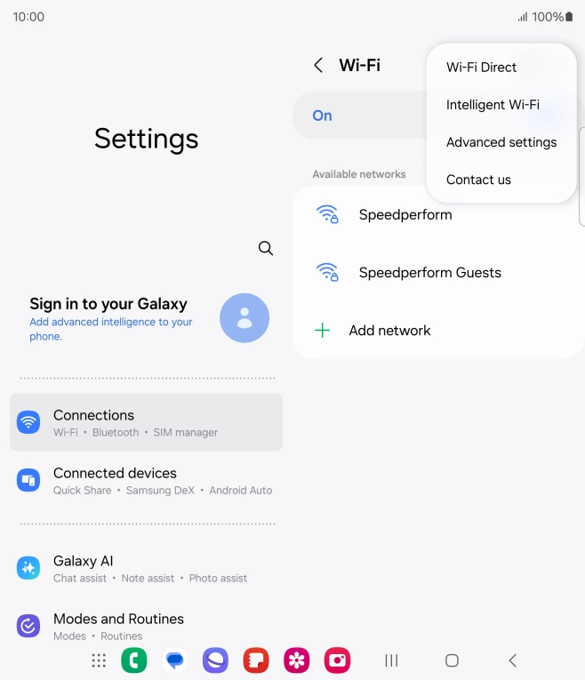 Press Intelligent Wi-Fi. Press Intelligent Wi-Fi.