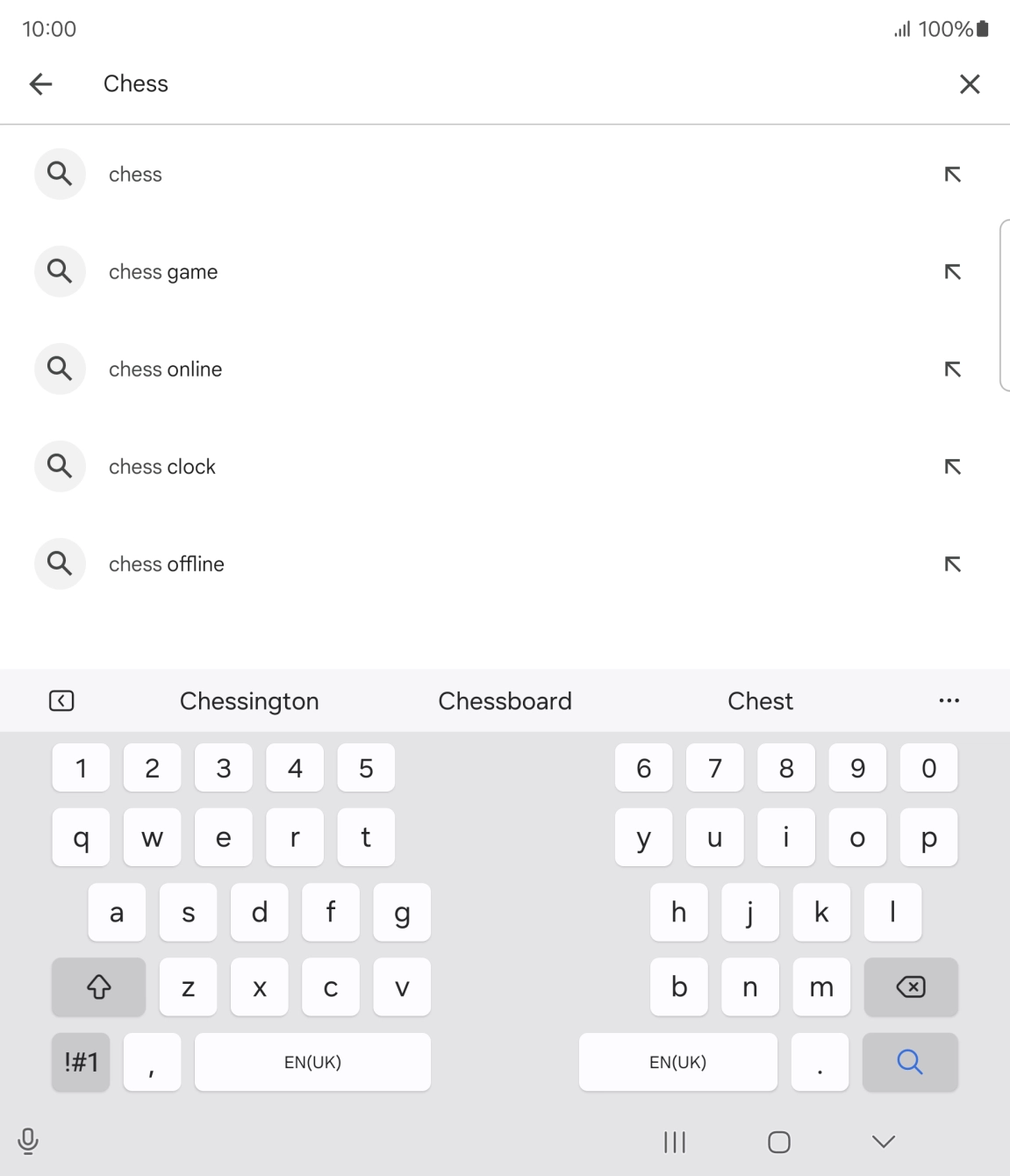Key in the name or subject of the required app and press the search icon.