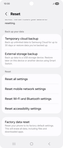 Press Reset mobile network settings.