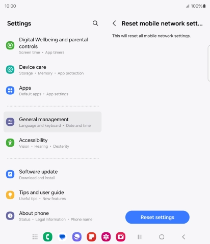 Press Reset settings. Press Reset settings.