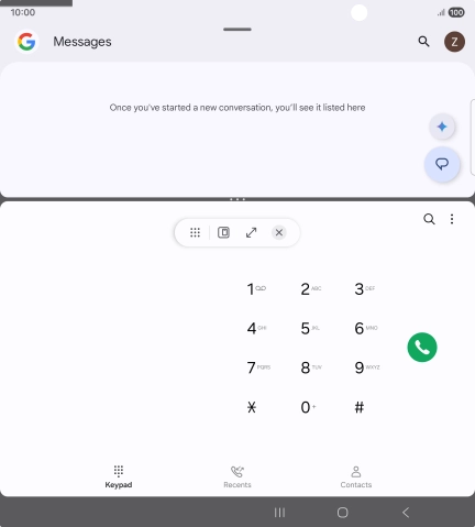 Press the end icon.