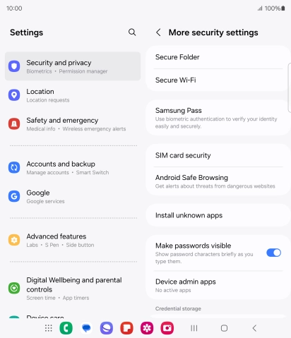 Press SIM card security. Press SIM card security.
