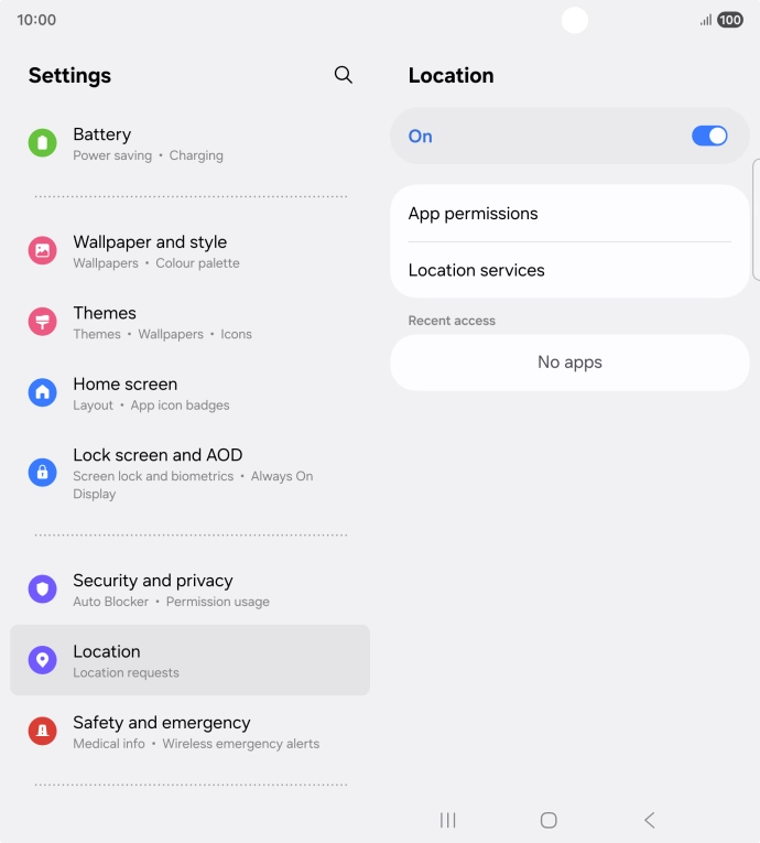 Press App permissions. Press App permissions.