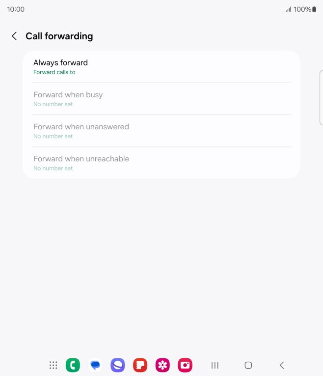 Press the required divert type. Press the required divert type.