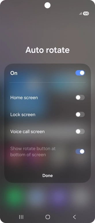Press the indicators next to the required settings to turn them on or off.